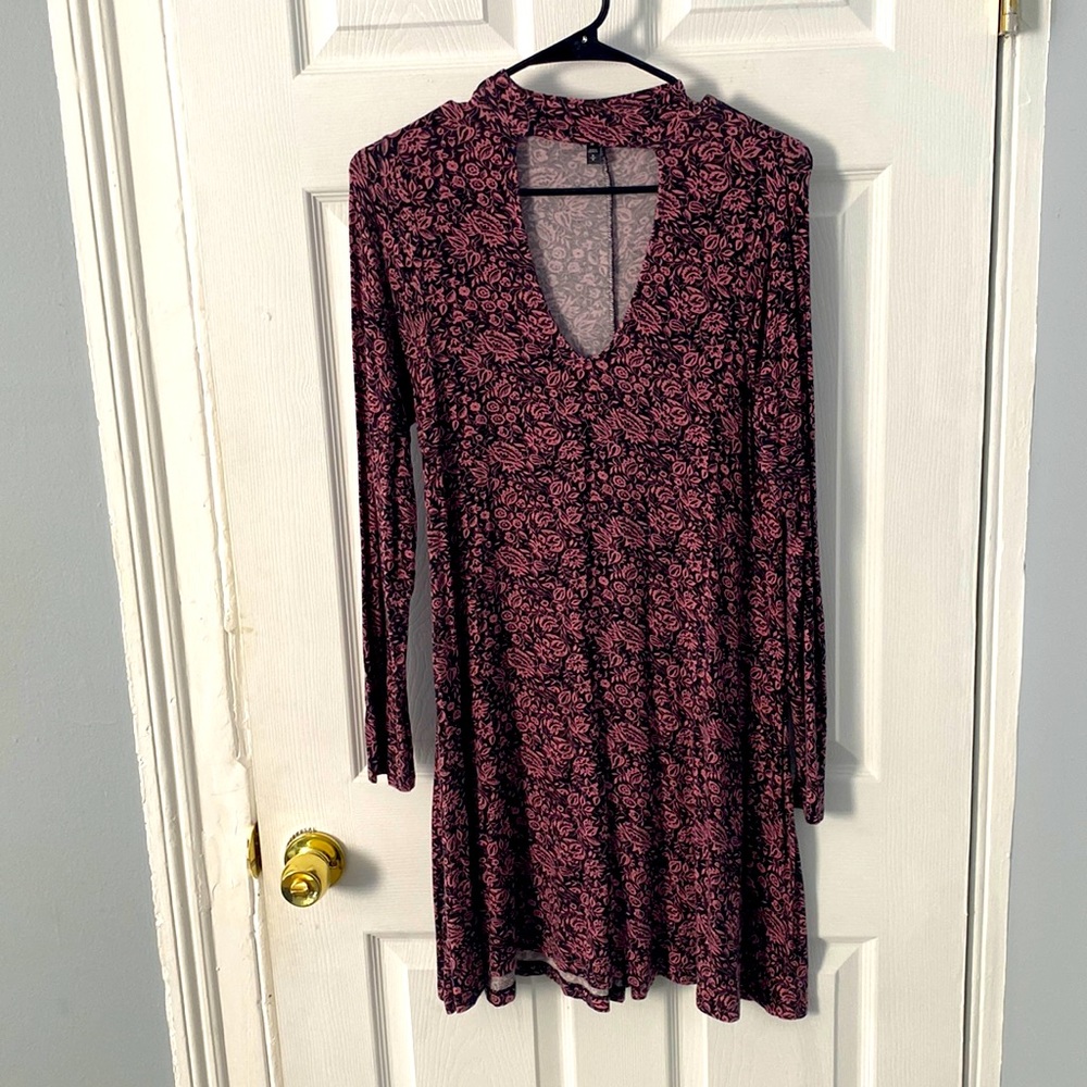 Express paisley choker dress